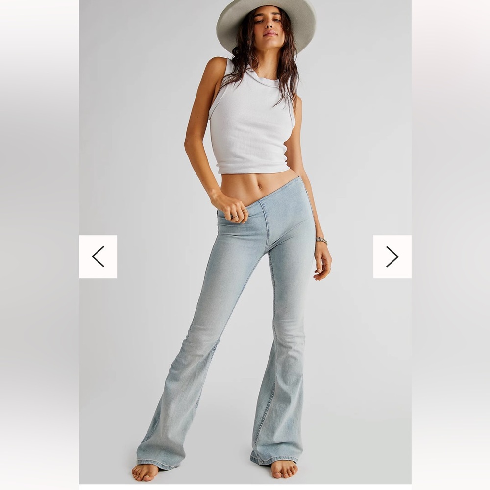 Free people penny pull on flare jeans